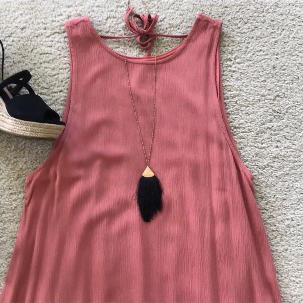 Coral Color Scoopback Dress - Picture 2 of 8